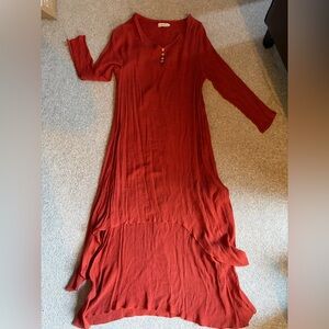 Elegant Rust Maxi Dress